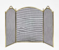 Vintage Brass and Wire Fireplace Screen