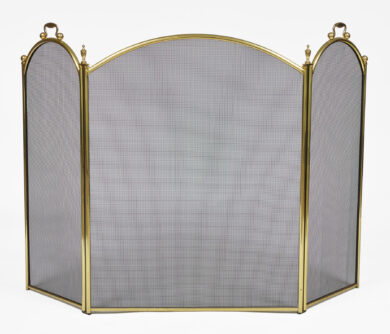 Vintage Brass and Wire Fireplace Screen