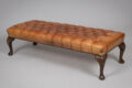 Vintage Buttoned Leather Bench