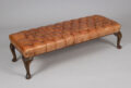 Vintage Buttoned Leather Bench