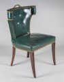 Vintage Green Leather Side Chair