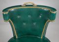 Vintage Green Leather Side Chair