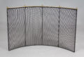 Vintage Large Brass and Wire Fir Screen