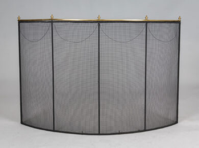 Vintage Large Brass and Wire Fir Screen