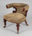 William IV Mahogany and Suede Desk Armchair